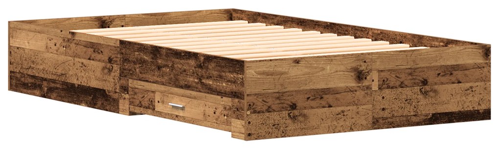 Cama com Gavetas vidaXL Madeira Velha 120x190 cm Madeira de Engenharia