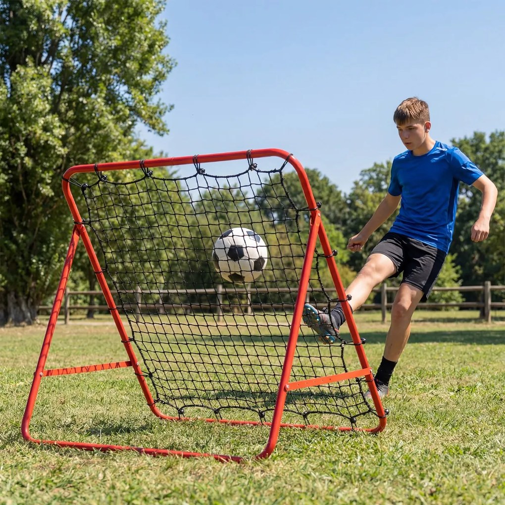 Rede dobrável ajustável para futebol ideal para treinar remates e passes – Equipamento desportivo para balizas de exterior – Vermelha