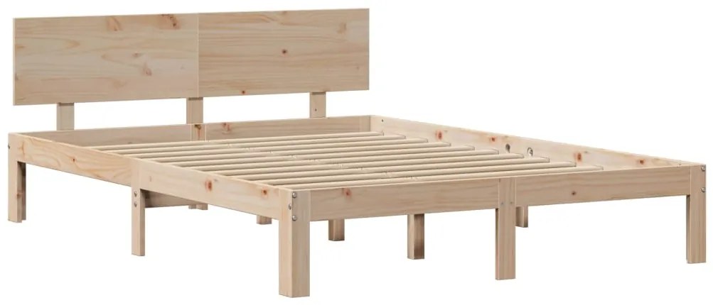 Estrutura cama c/ cabeceira 120x190 cm pinho maciço
