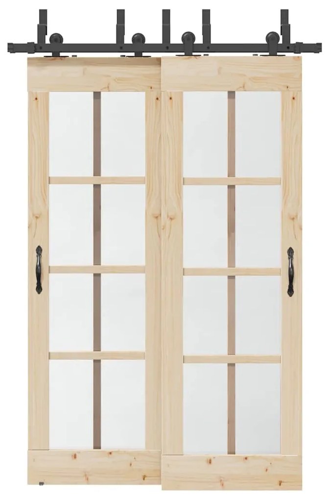 vidaXL Kit de ferragens para porta deslizante 152,5 cm aço preto