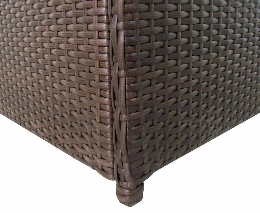 Caixa de arrumação para jardim 120x50x60 cm vime PE castanho