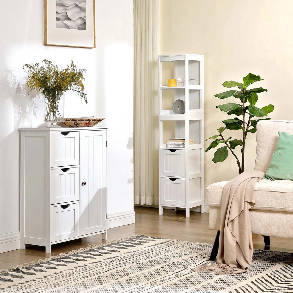 Armário alto para casa de banho 30 x 30 x 141,5 cm (Móvel baixo não incluido) Branco
