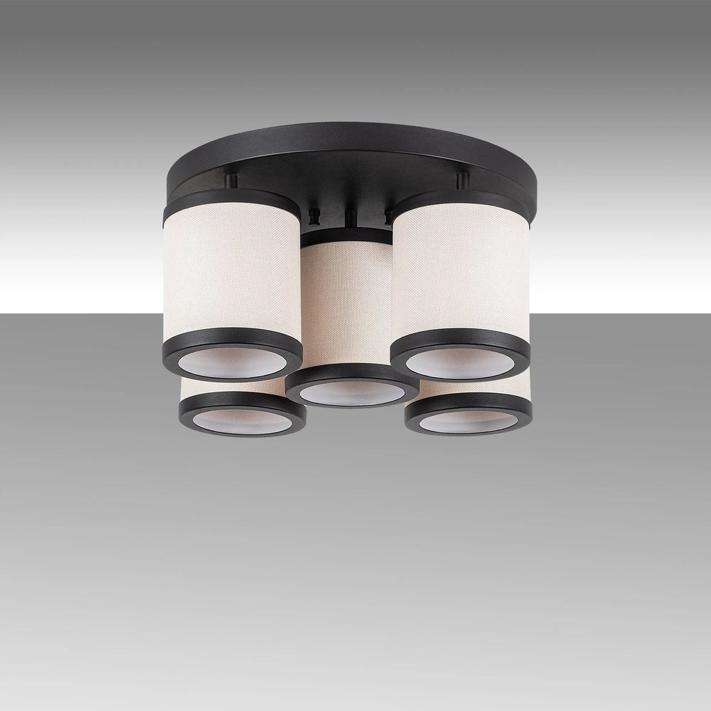 Candeeiro de Teto Way – Preto e Branco – 50 x 50 x 22 cm
