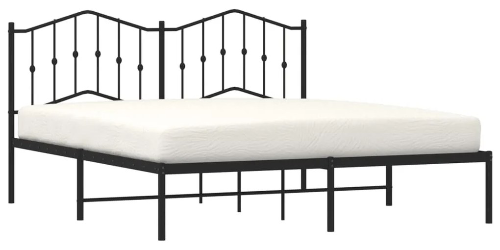 Estrutura de cama com cabeceira 160x200 cm metal preto