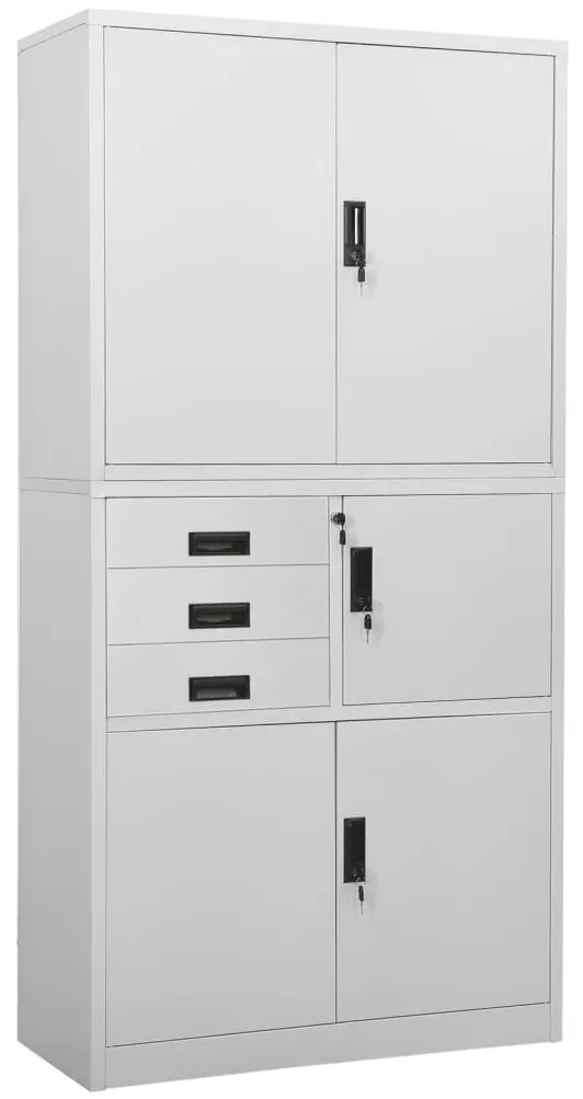 Armário de escritório 90x40x180 cm aço cinzento-claro