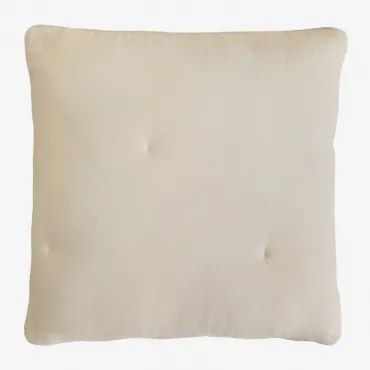 Coussin Carré 50x50 Cm En Gaze De Coton Becourd Beige Creme - Sklum