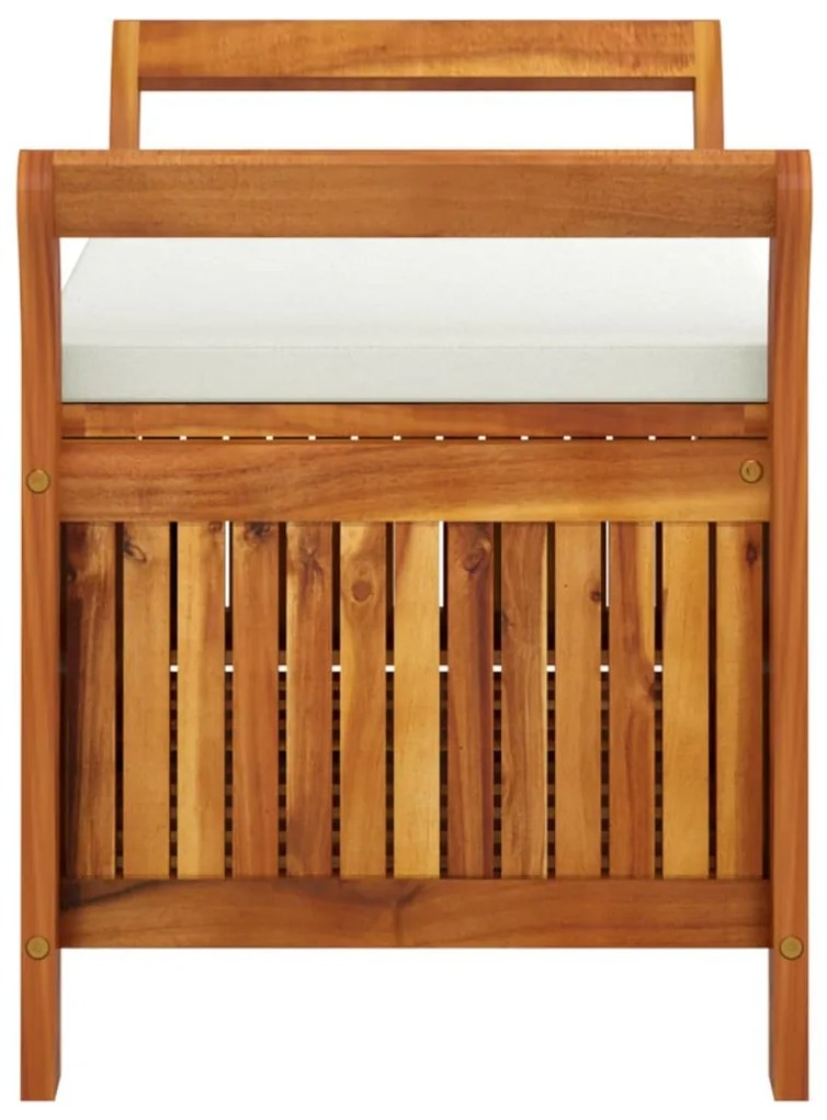 Banco de arrumação p/ jardim c/ almofadão 91 cm acácia maciça