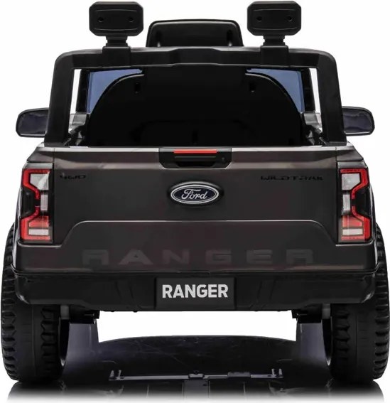 Jipe elétrico para crianças Ford Ranger,12V com pneus de borracha, banco em pele sintética Cinzento