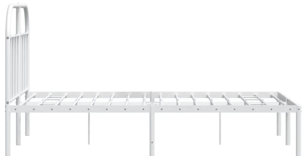 Estrutura de cama com cabeceira 120x200 cm metal branco