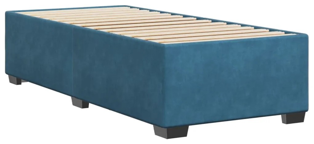 Estrutura de cama 80x200 cm veludo azul