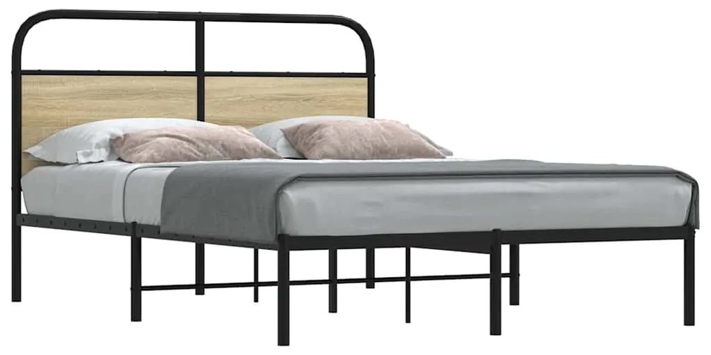 vidaXL Estrutura cama s/ colchão derivados de madeira carvalho sonoma