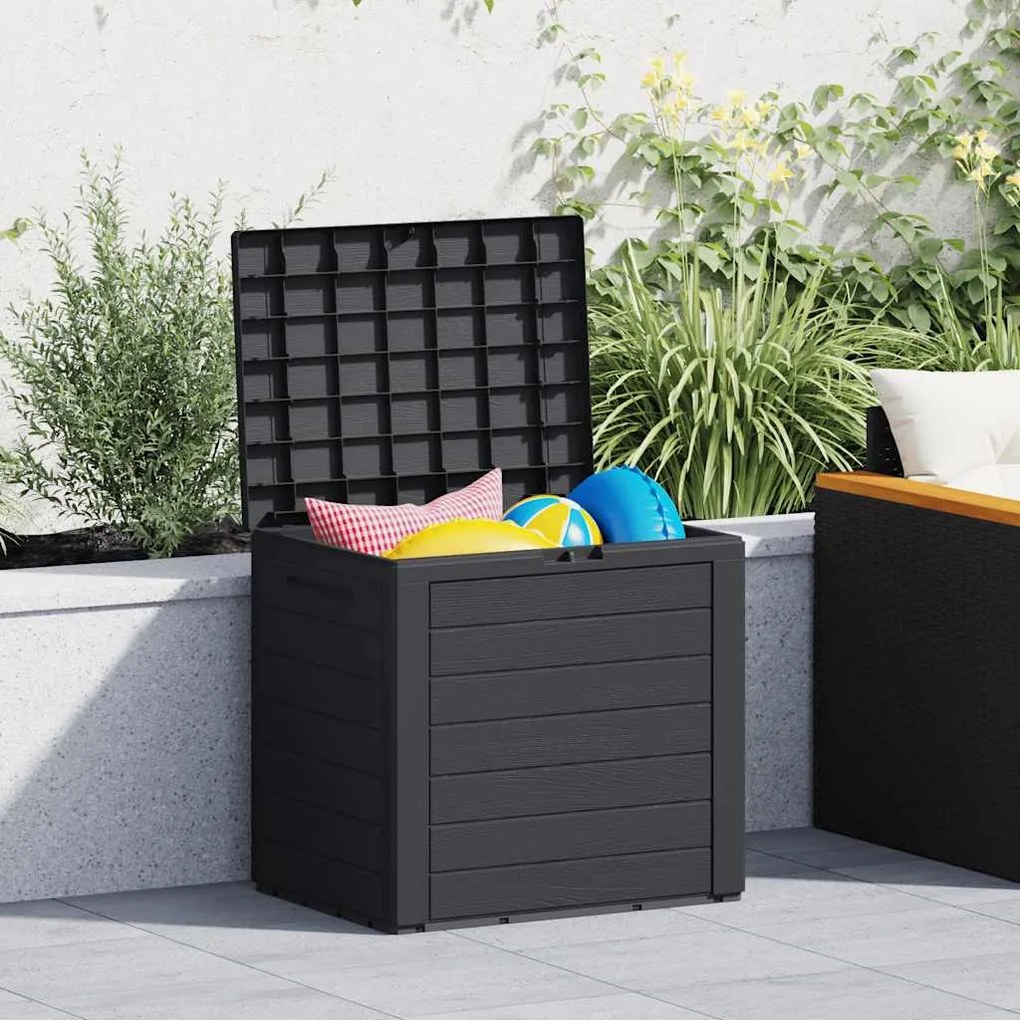 Caixa arrumação p/ jardim 58,5x46x55 cm polipropileno antracite