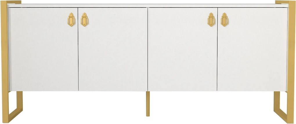 Aparador Lost – Branco e Dourado (180 x 77,6 x 44,5 cm) | Elegância e