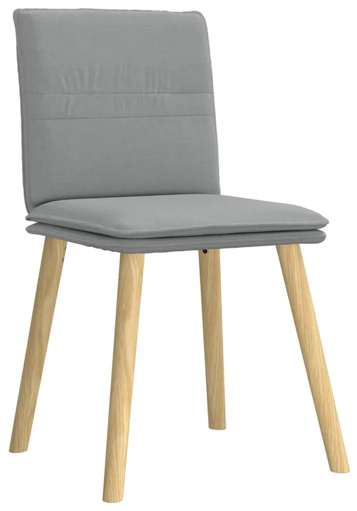 Cadeiras de jantar 6 pcs tecido cinzento-claro