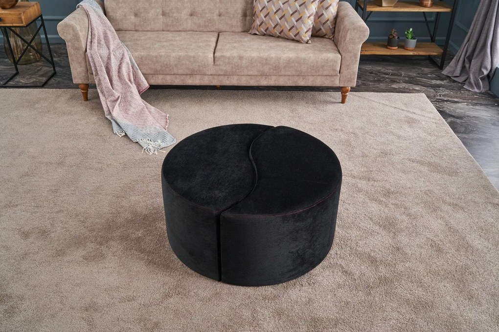 Pouffe Alis Puf – Anthracite/Pink – 80x40x80 cm