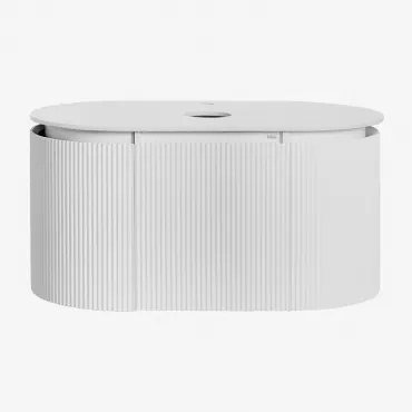 Conjunto De Móvel De Casa De Banho Suspenso Em Madeira Carsone Branco & Sem Unidade Auxiliar & Sem Lavatório & Sem Espelho & Sem Torneira - Sklum