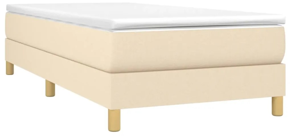 Estrutura de cama 90x190 cm tecido cor creme