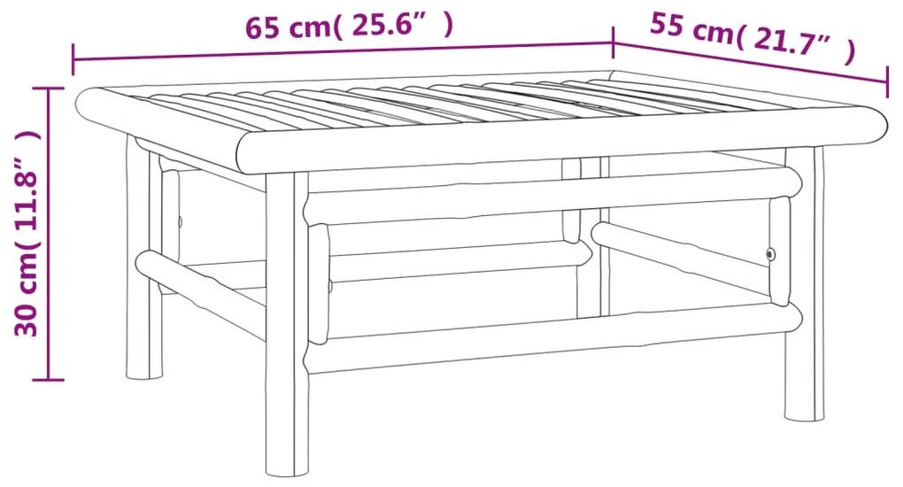 6 pcs conj. lounge jardim bambu almofadões cinzento-acastanhado