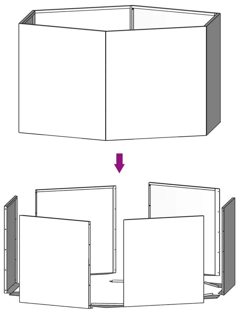 Vaso/floreira 90x90x45 cm aço corten cor enferrujado