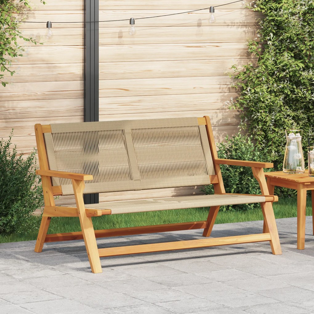 vidaXL Banco de Jardim Bege 76x122x73 cm Madeira Sólida de Acácia