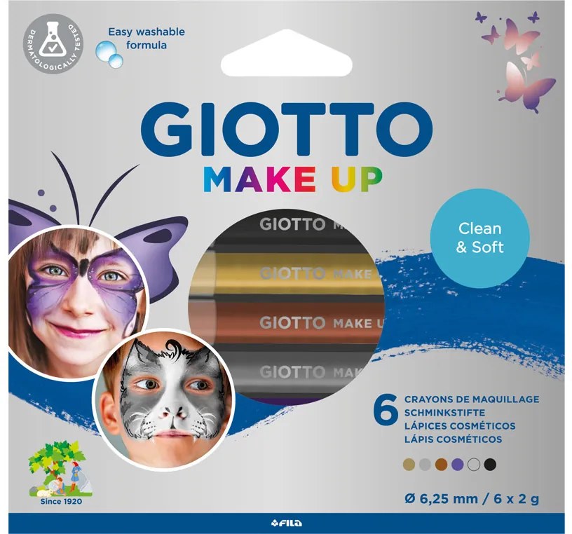 Conjunto Giotto Make Up 6 Lápis Cosmeticos Cores Metálicas