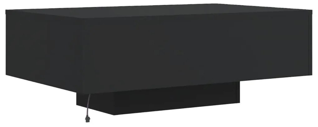Mesa de centro com luzes LED 85x55x31 cm preto