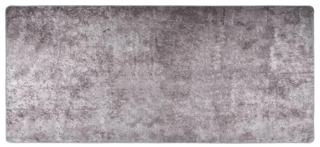 337959 vidaXL Tapete lavável antiderrapante 80x300 cm cinzento