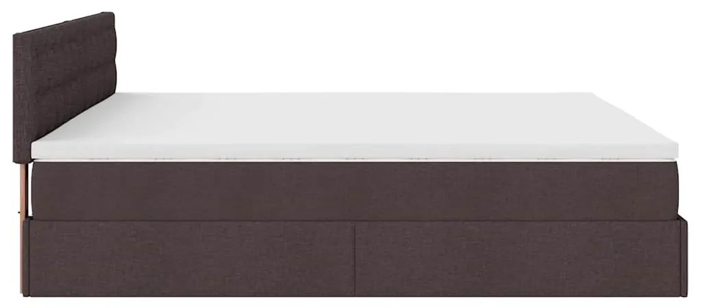 Estrutura de cama otomana com colchão 180x200cm castanho escuro