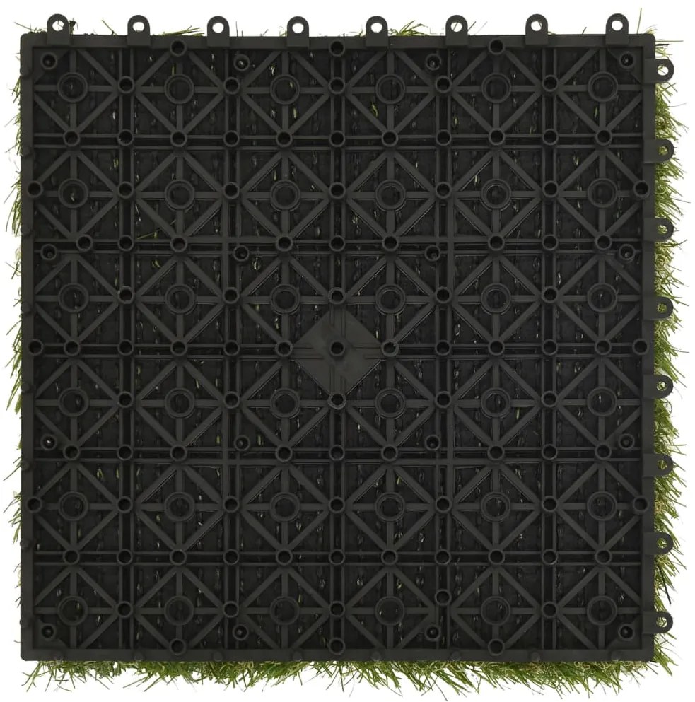Ladrilhos de relva artificial 22 pcs 30x30 cm verde