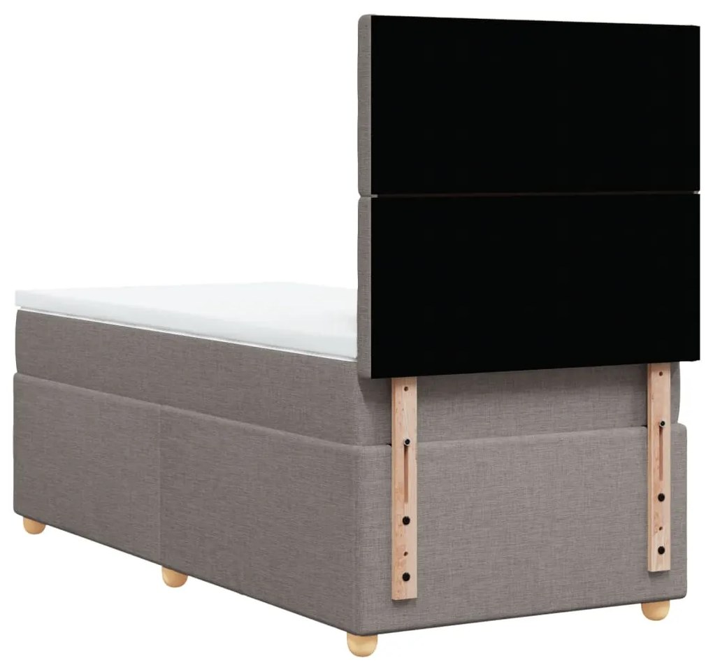 Cama com molas/colchão 90x200 cm tecido castanho-acinzentado
