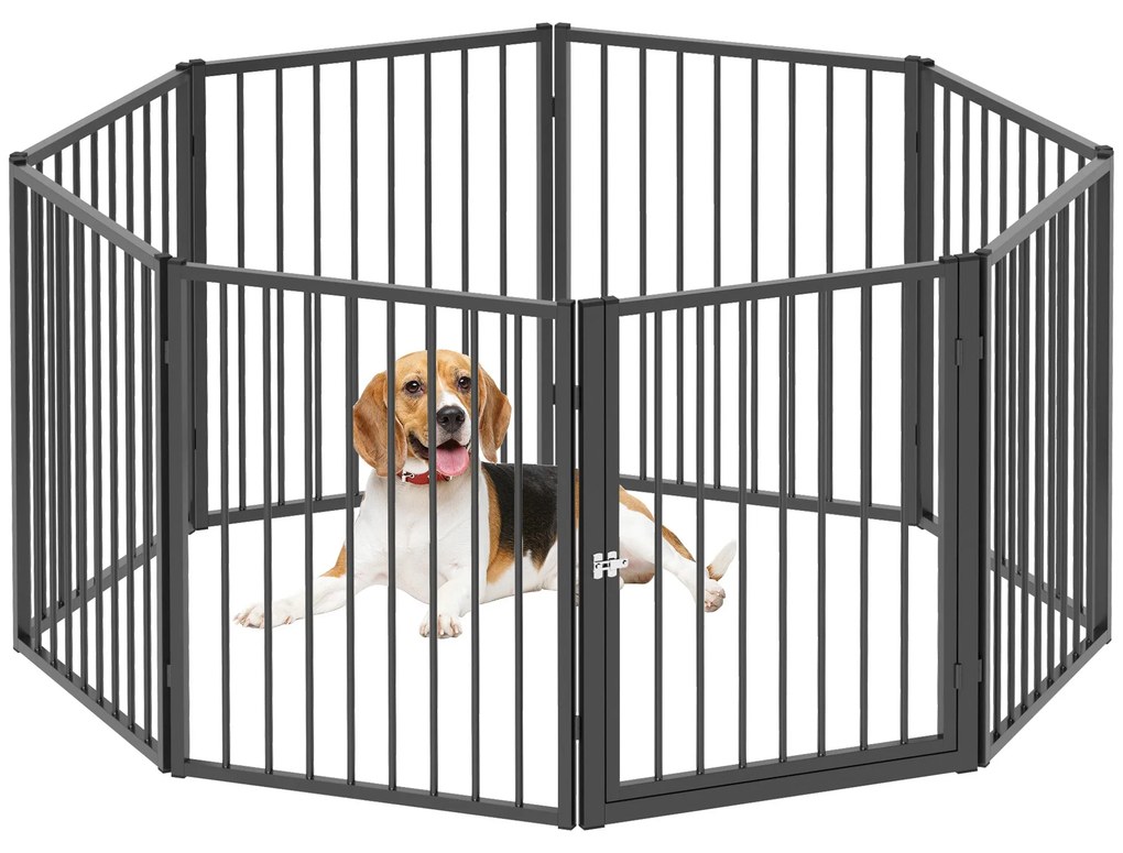 PawHut Parque para Cães Cercado para Cães com 8 Painéis 60x76 cm Parqu