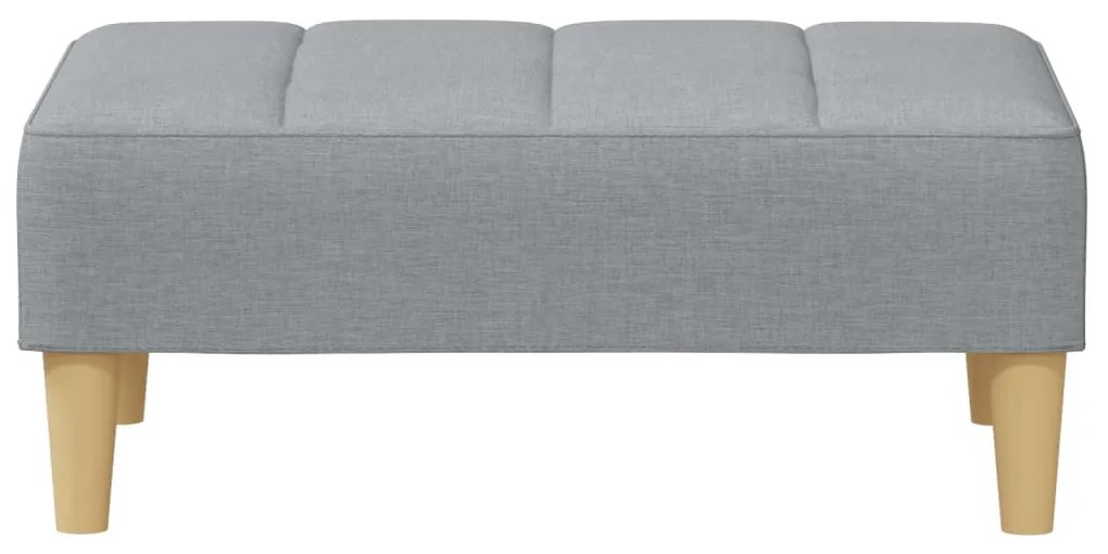 Sofá-cama de 2 lugares c/ apoio de pés tecido cinzento-claro