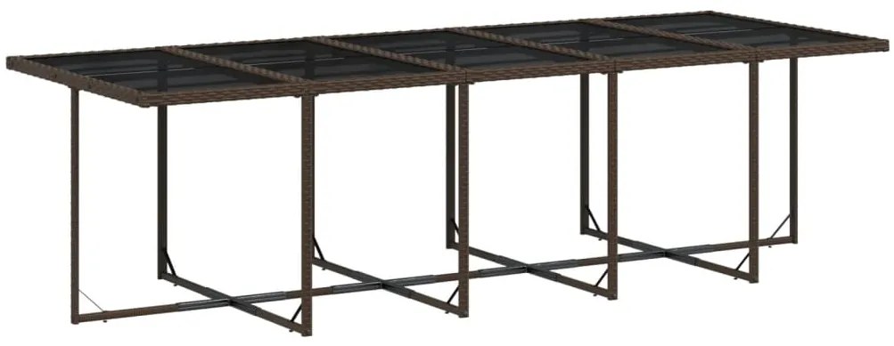 11 pcs conjunto jantar p/ jardim c/ almofadões vime PE castanho