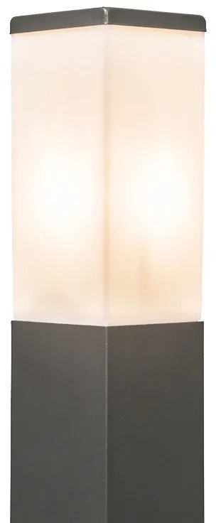 Candeeiro de exterior moderno 45cm cinzento escuro com opalino IP44 - Malios Design,Moderno