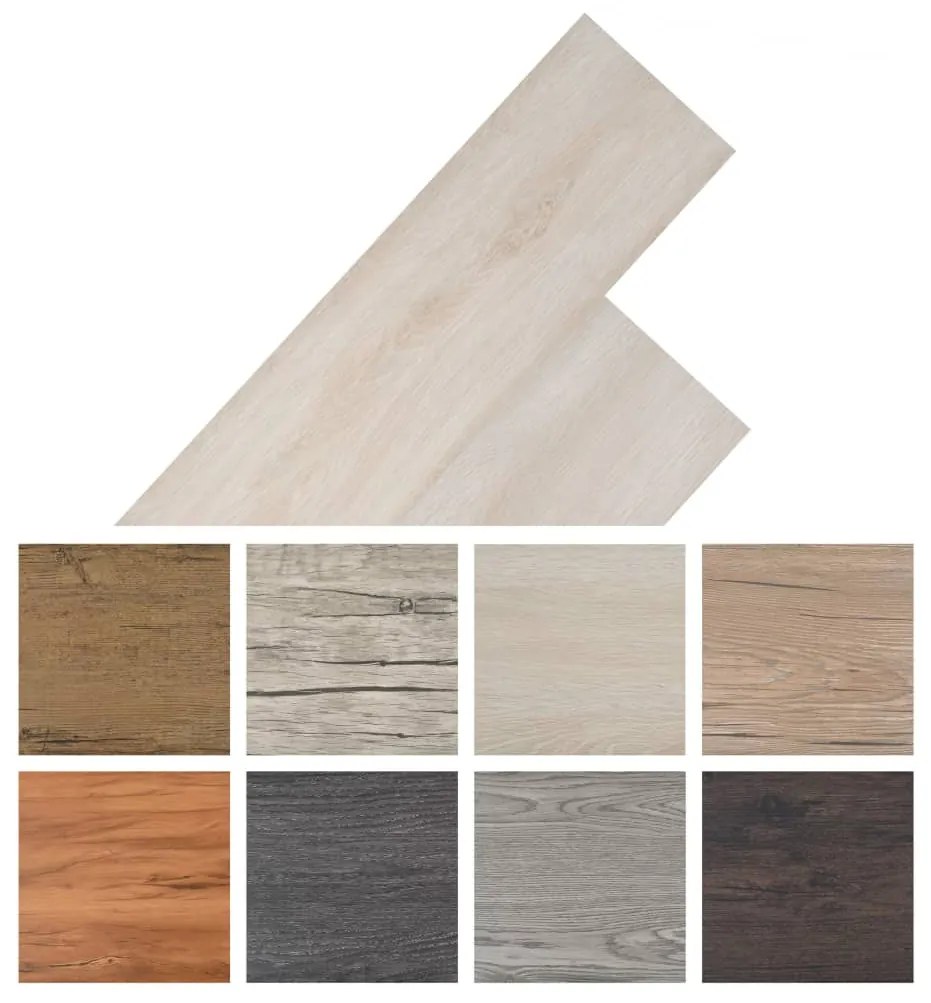 Tábuas soalho PVC auto-adesivo 5,02 m² 2 mm carvalho branco