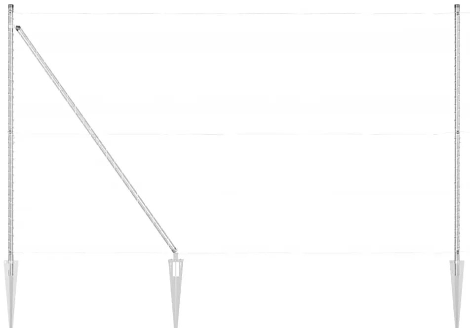 Postes de Cerca com Ponta - 52 peças Ø32mm, 170cm, em Aço Galvanizado.