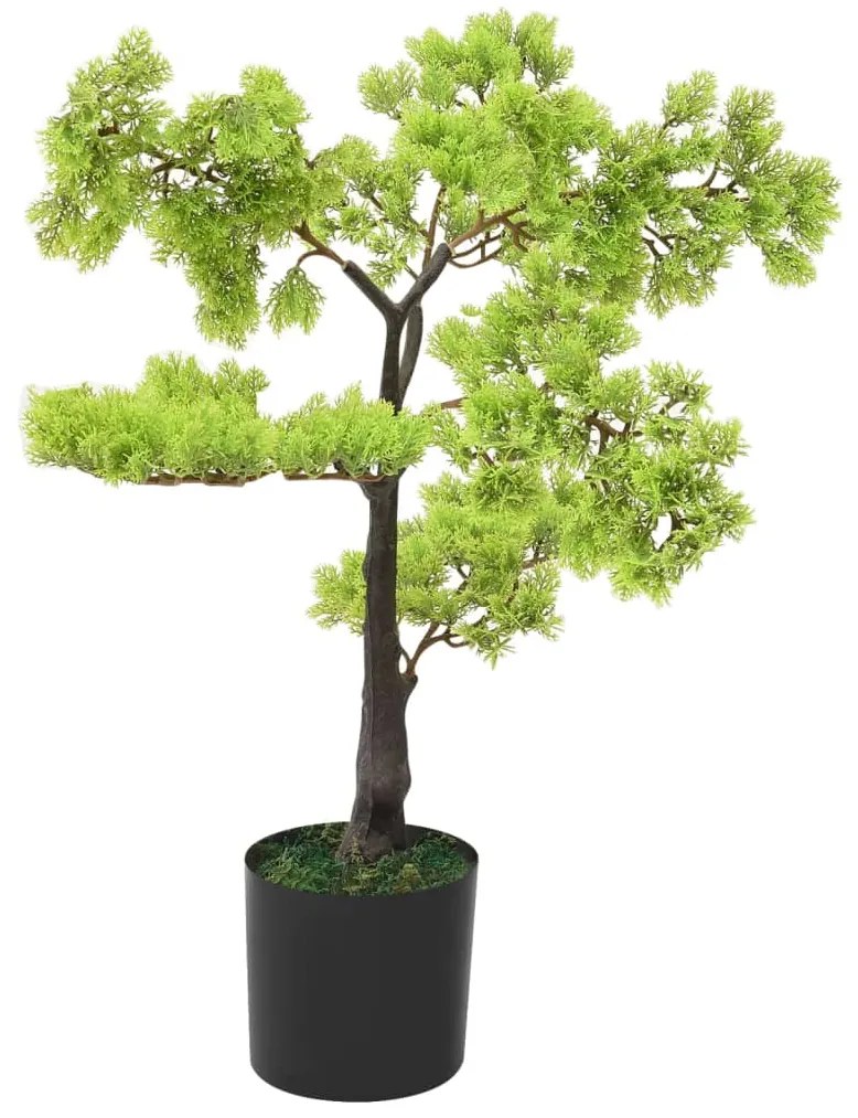 Bonsai cipreste artificial com vaso 60 cm verde