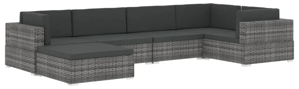 Cadeira de canto seccional c/ almofadões 1 pc vime PE preto