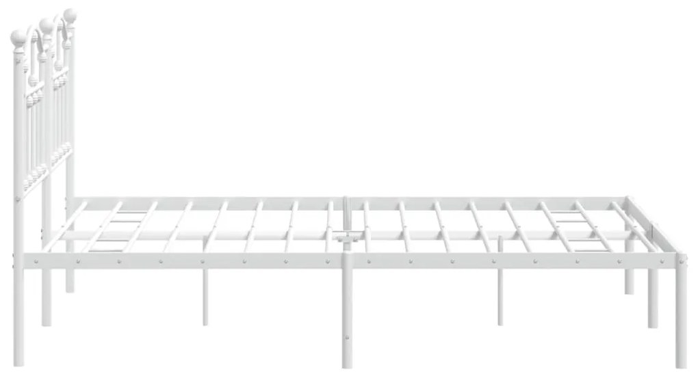 Estrutura de cama com cabeceira 140x190 cm metal branco