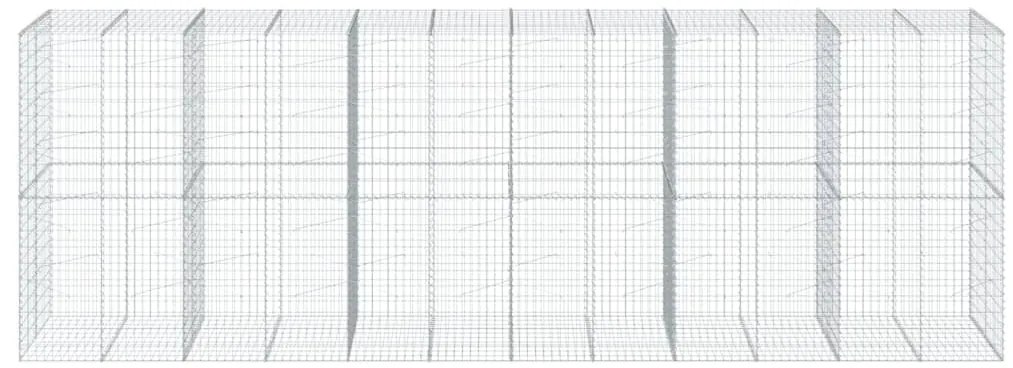 Cesto gabião com cobertura 600x100x200 cm ferro galvanizado