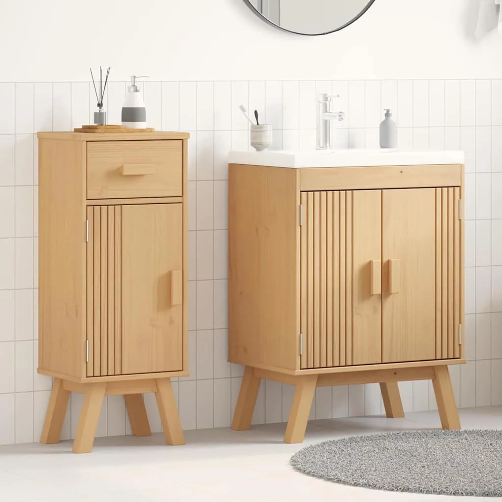 vidaXL Conjunto de Móveis de Banheiro com gaveta 2 pcs Castanho