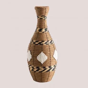 Vaso Decorativo em Metal e Papel Trançado Osiris NATURAL - Sklum