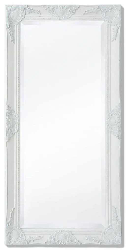 vidaXL Espelho de parede, estilo barroco, 100x50 cm, branco