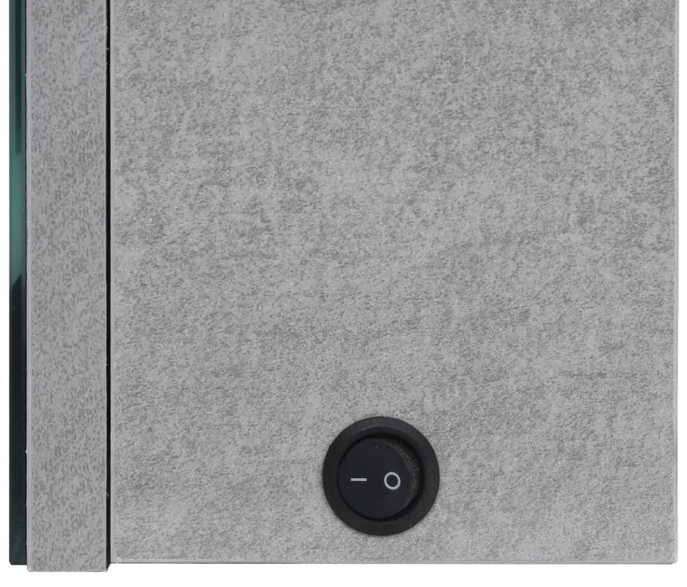 Armário espelhado casa de banho LED 89x14x62cm cinzento cimento