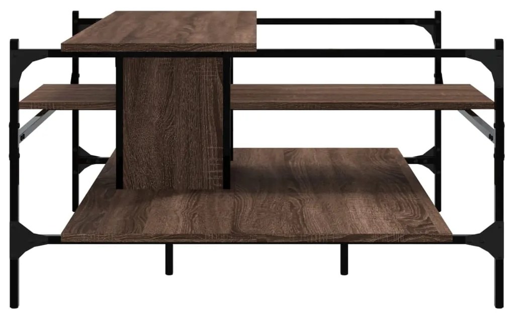 Mesa centro 100x100x48,5 cm derivados madeira carvalho castanho