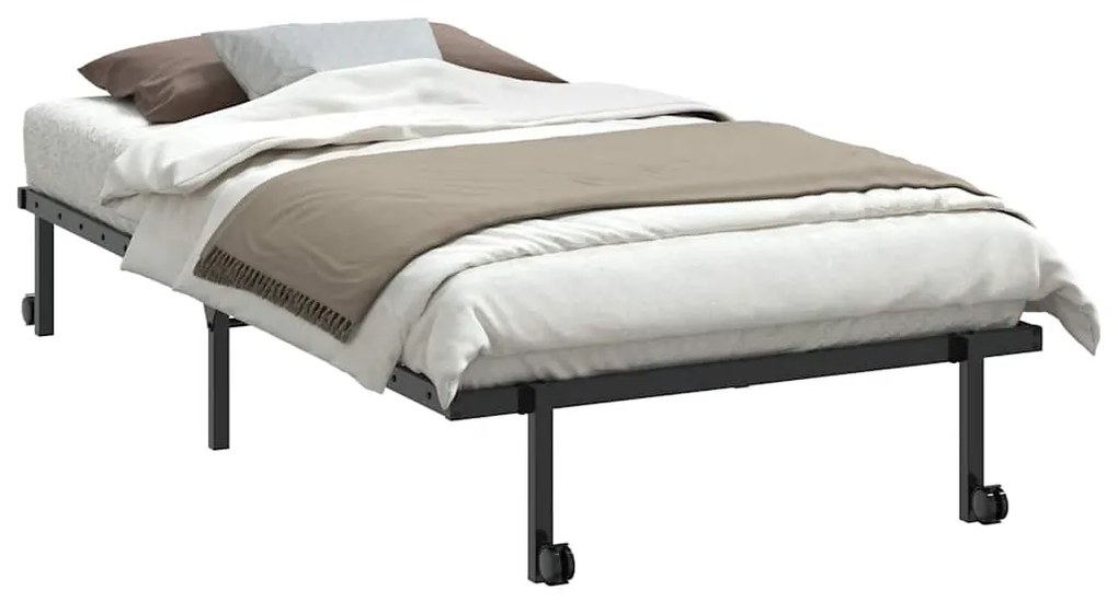 Estrutura de cama sem colchão Dobrável 100x190 cm aço preto