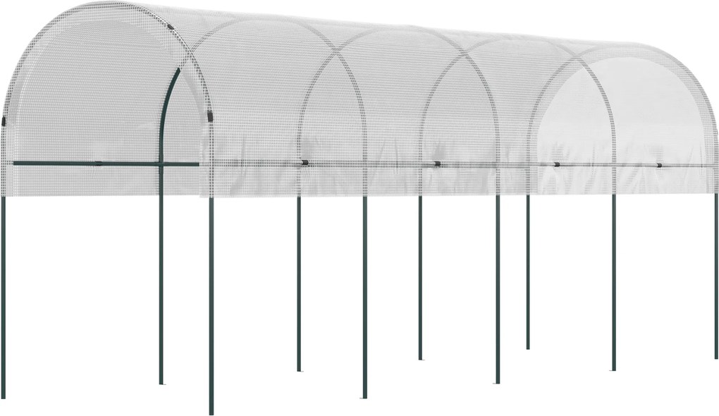 Estufa de jardim para tomates 4 x 1,20 x 1,70 m, com 5 arcos de aço - cobertura em PE