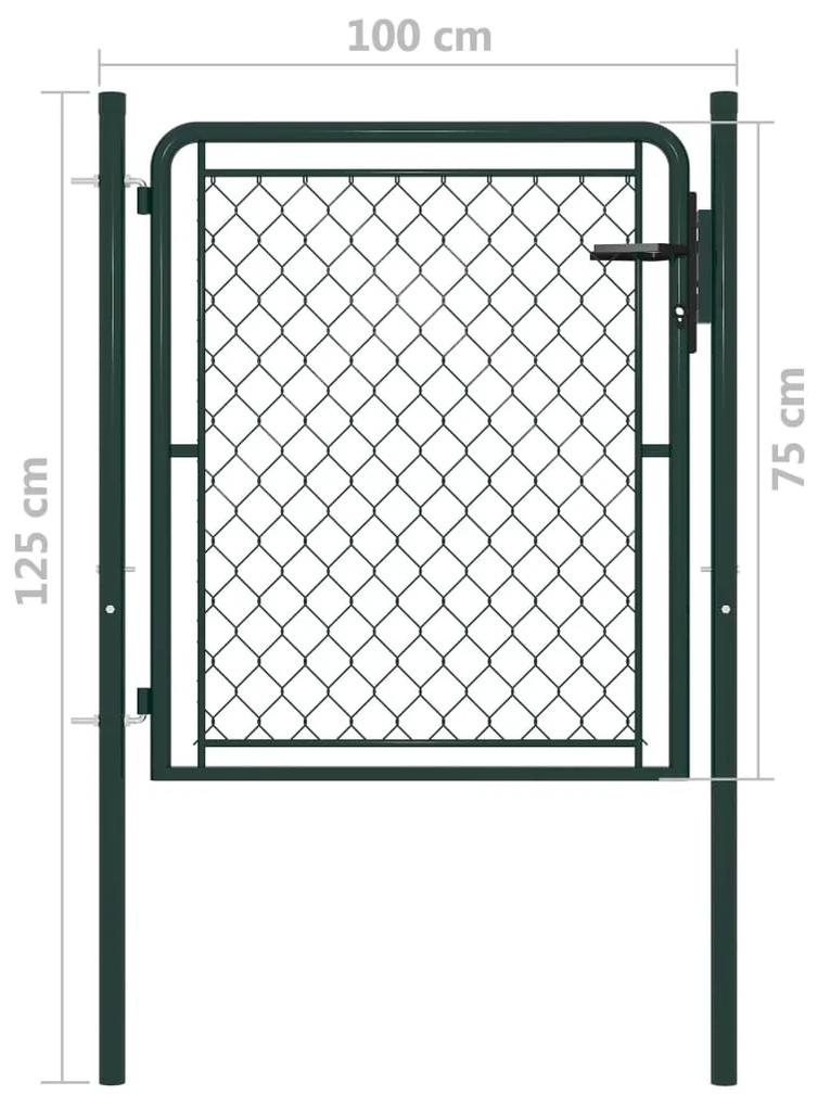 Portão de jardim 100x75 cm aço verde