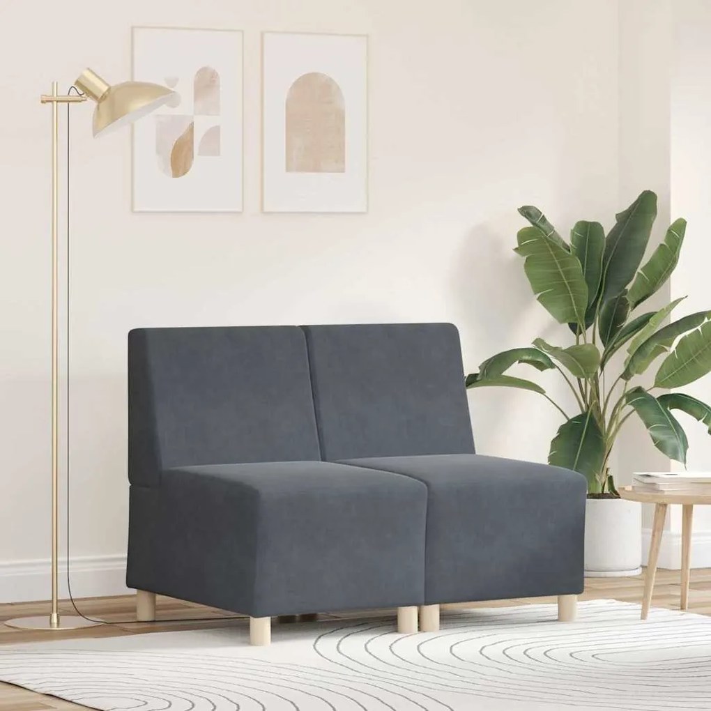 vidaXL Cadeiras de Sofá 2 pcs Cinzento escuro 55 x 74 x 82 cm Veludo