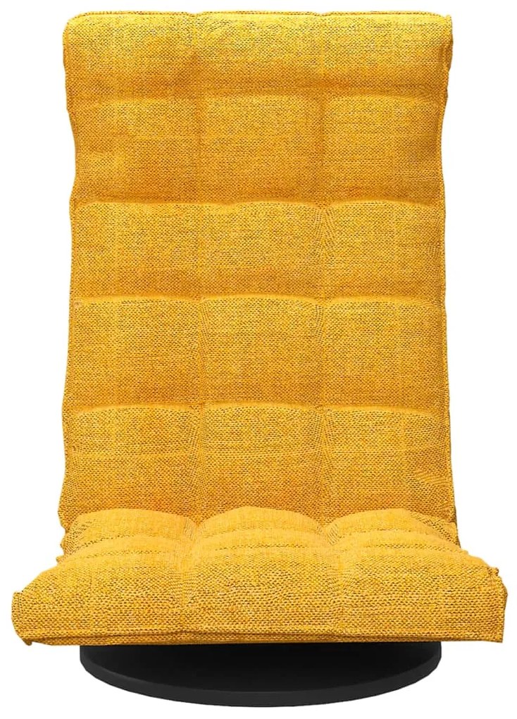 Cadeira de piso giratória tecido amarelo mostarda
